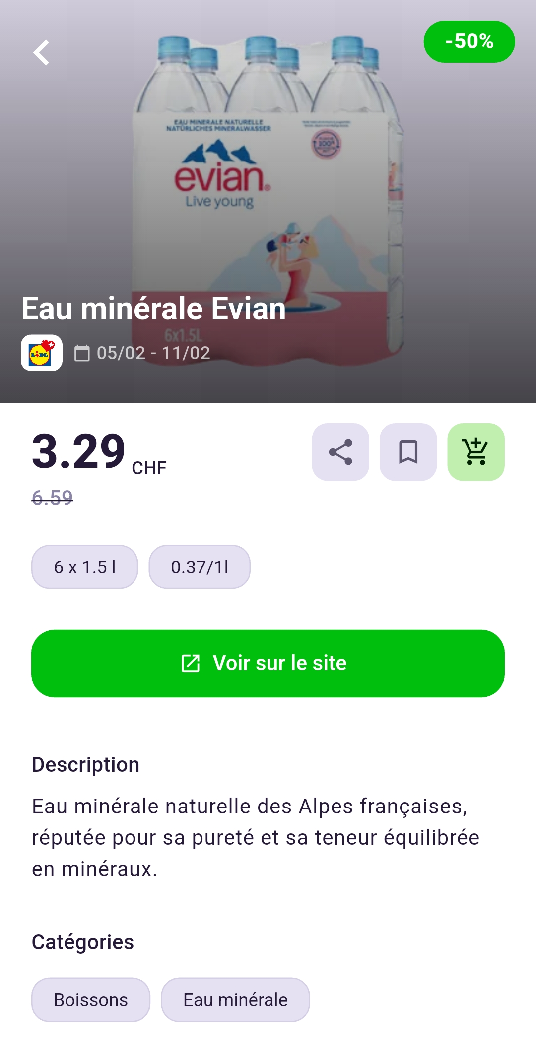 Offre Evian Lidl