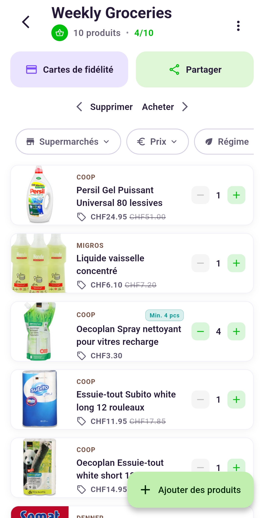 Panier hebdo partagé