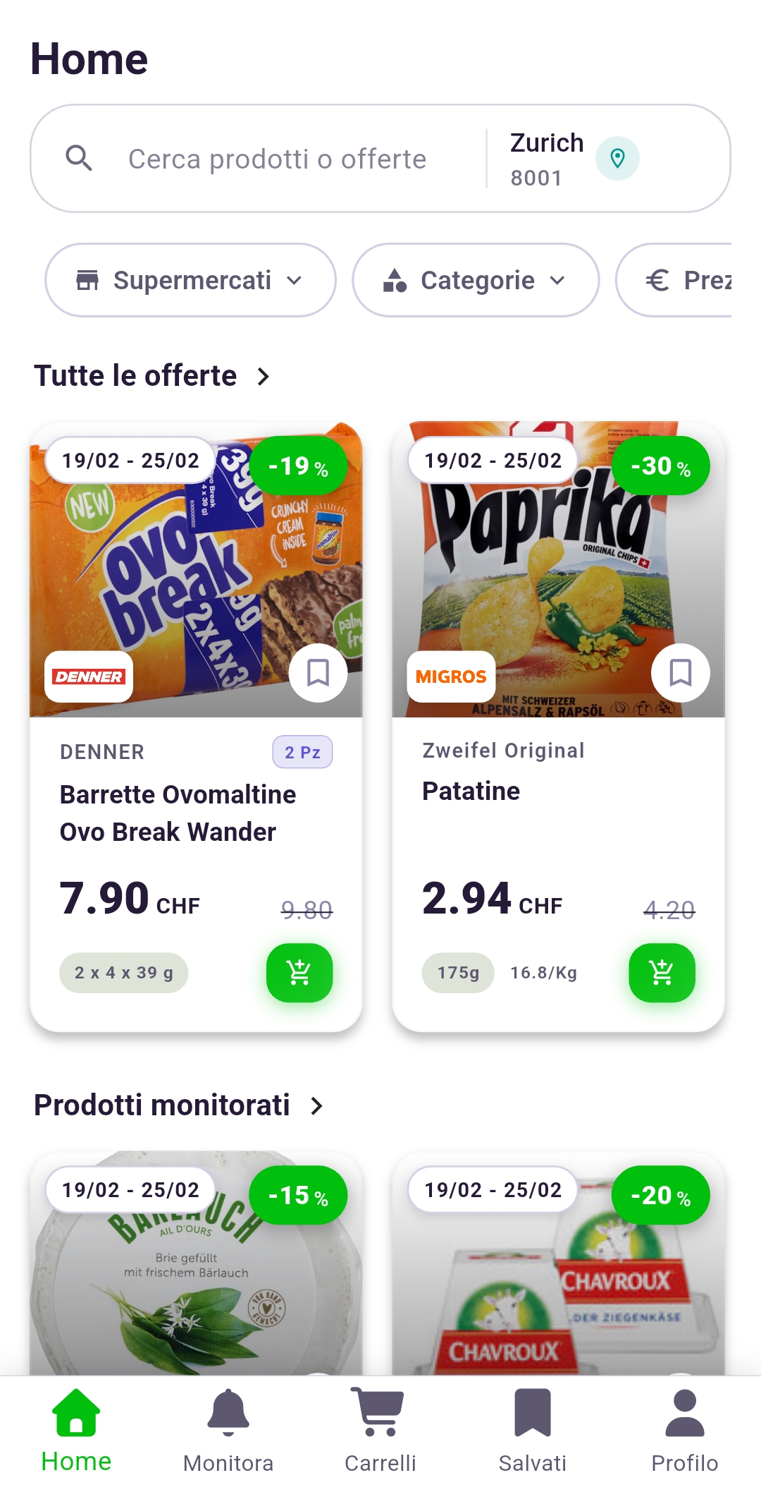 App Rappn confronto prezzi Migros vs Coop