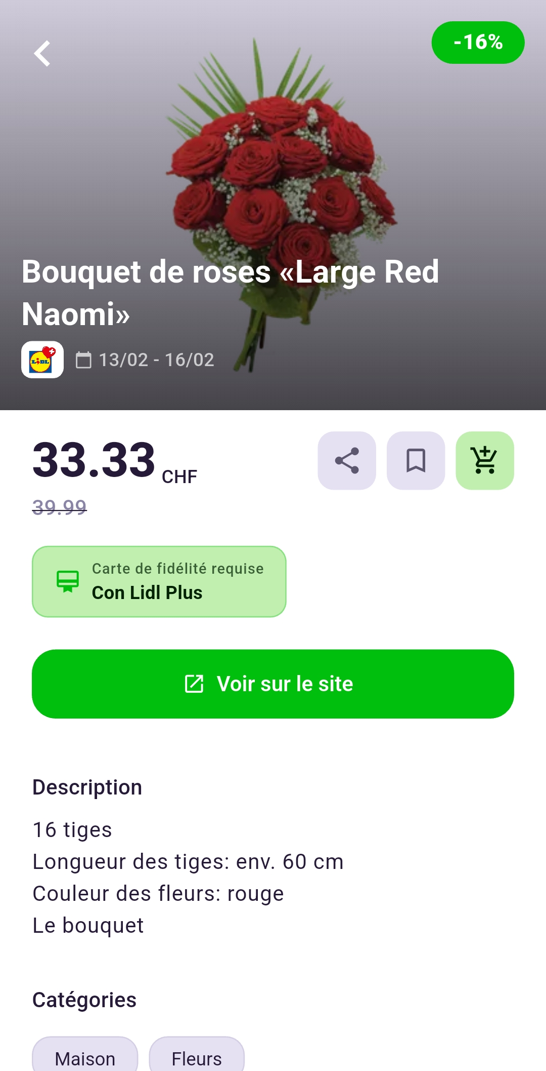 Offre Lidl fleurs (capture Rappn)